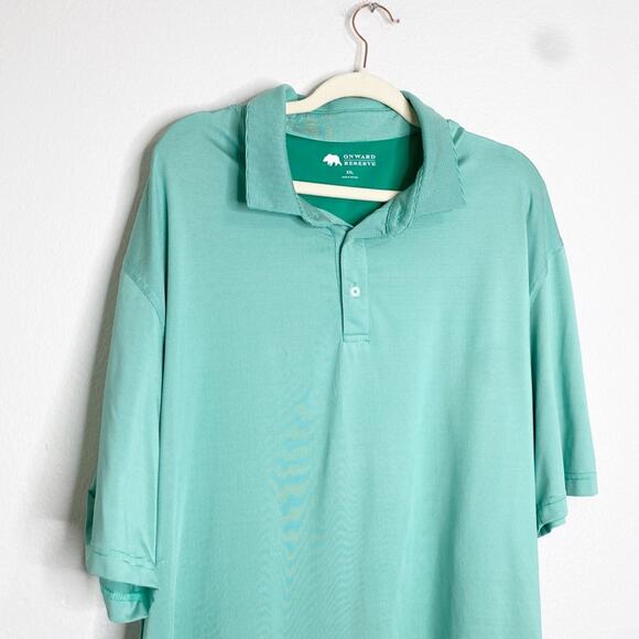 Onward Reserve Green Micro Striped Polo Shirt size XXL - Picture 5 of 6